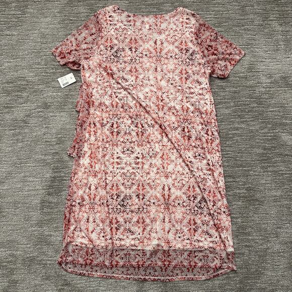 Catherines Dress Womens 1X Red White Tiered Sheer Short Sleeve Floral Print NWT - Picture 11 of 11